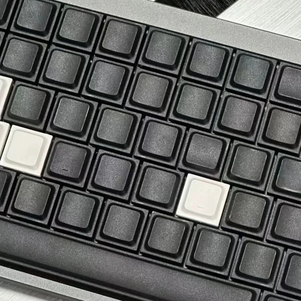 LAK Low Profile Keycaps Set Costom No Carving Black White Gery Artisan Key Caps for 75% Mechanical Keyboard Gaming Accessories view 3