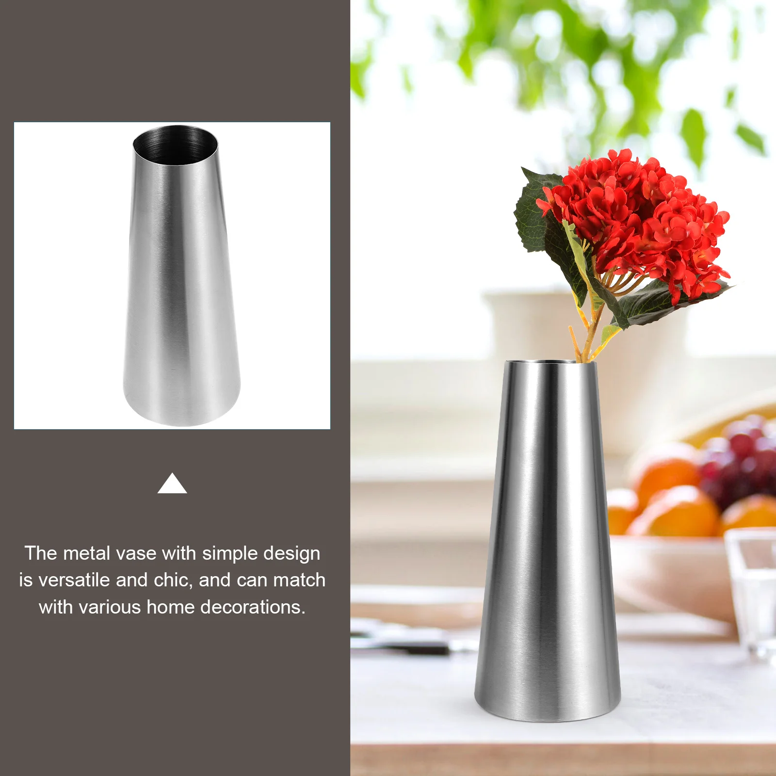

Stainless Steel Planter Desktop Flower Metal Flower Plant Vase Bedroom Decorative Planter Home Office Simple Chic Design