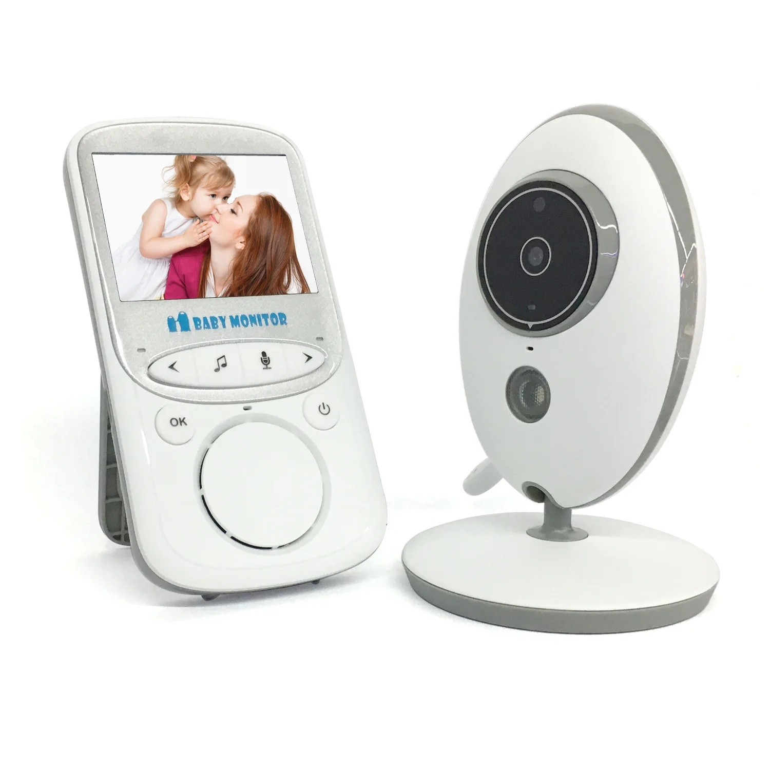 2.4Inch TFT Screen PTZ Video Baby Monitor Battery Security Nanny Cam Wireless Camera Temperature Display Night Vision Babysitter