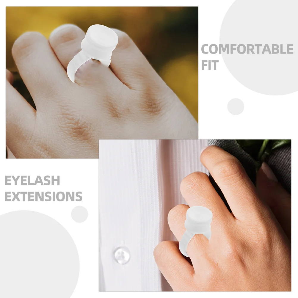 

200Pcs Multiuse Ring Cup for Eyelash and Tattoo Pigments Ergonomic Design Fits Most Fingers Perfect for Lash Extensions and Ink
