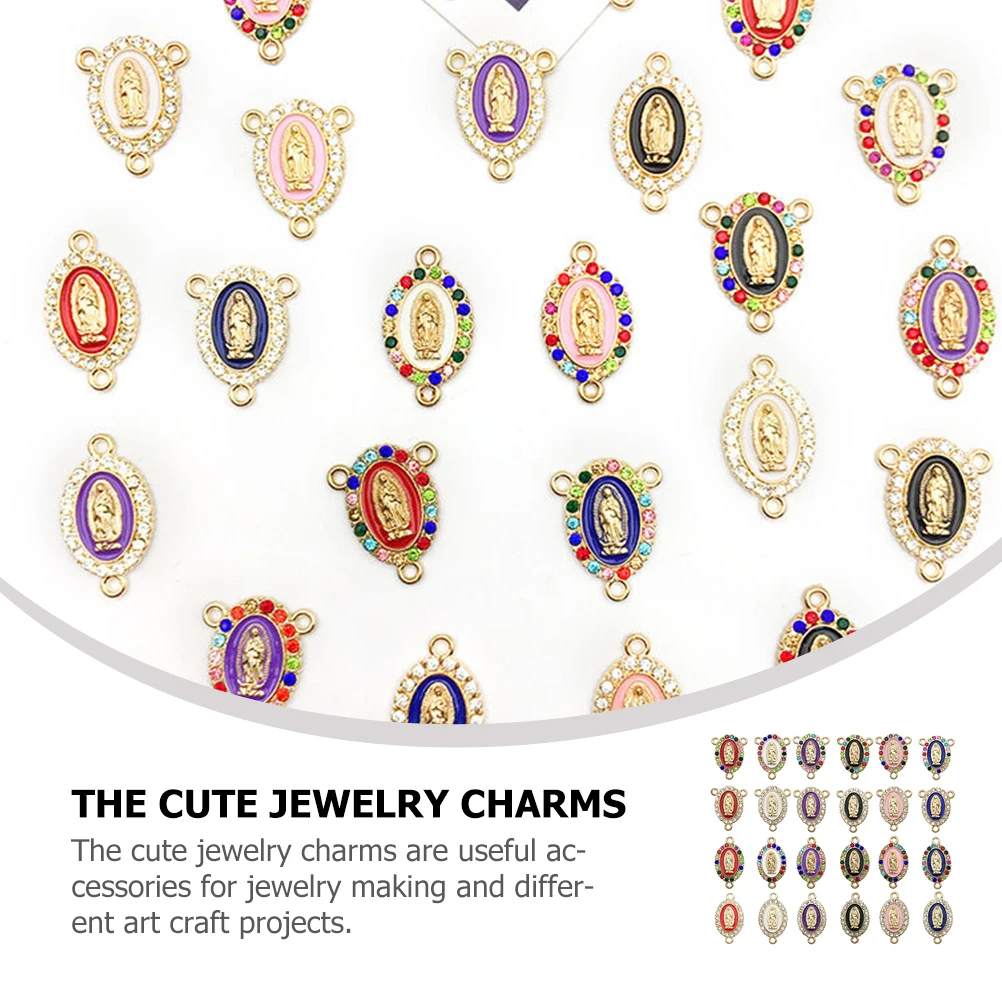 

24 Virgin Charms Pendant for Necklace Bracelet DIY Jewelry Making Crafts Alloy Gold Our Lady Accessories
