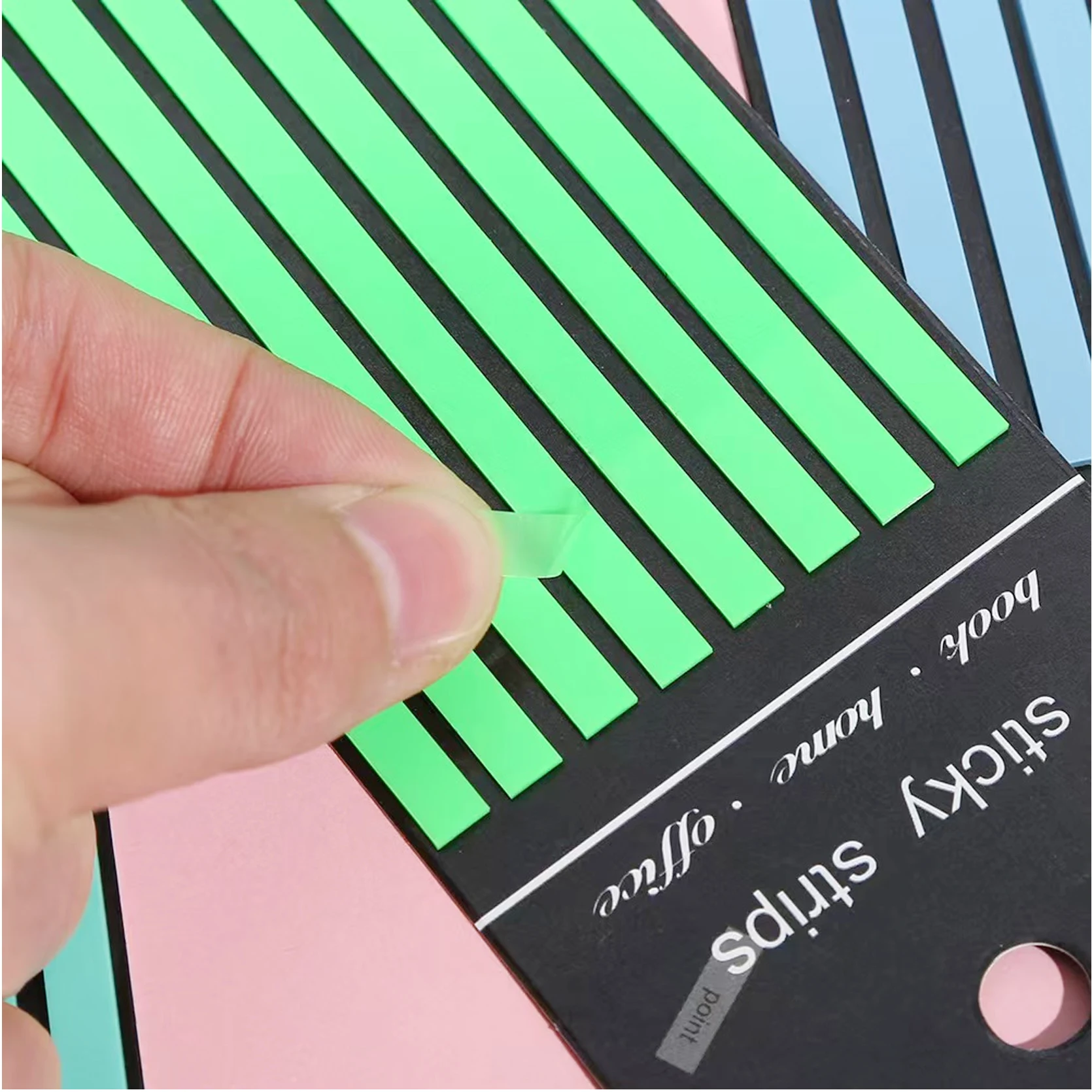 9 Packungen fluoreszierende Leseführerstreifen, transparente selbstklebende Textmarker, bunte Haftnotizen zum Lesen und Lernen – Detail 3