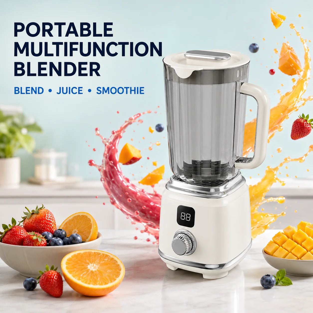 Portable Blender Usb Rechargeable - Portable Cordless Blender With 3000mAh Battery,
