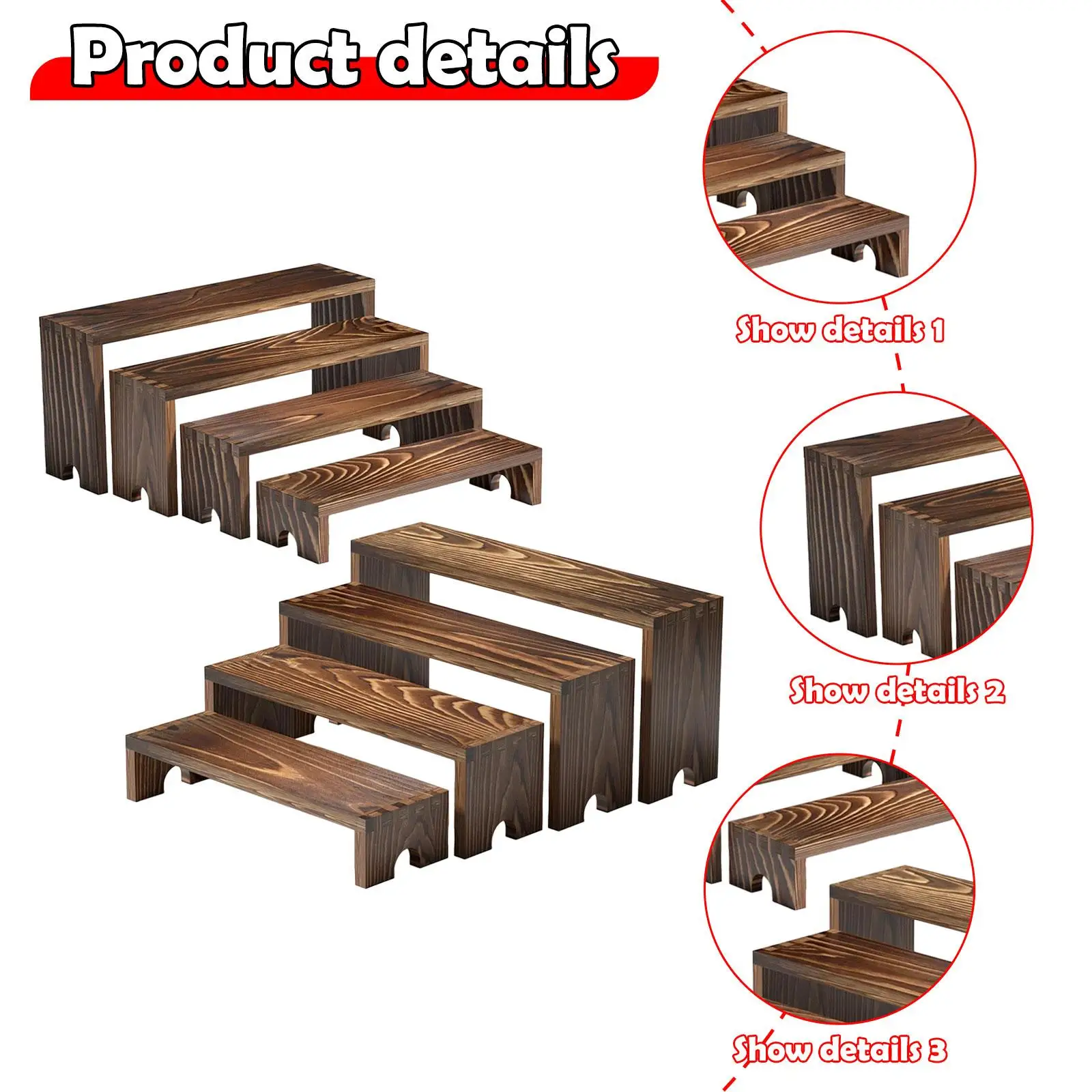 Table Riser Stand Display Shelf Step Ladder for Figurine Dolls Standup Buffet Sweet Table Decoration Organizer