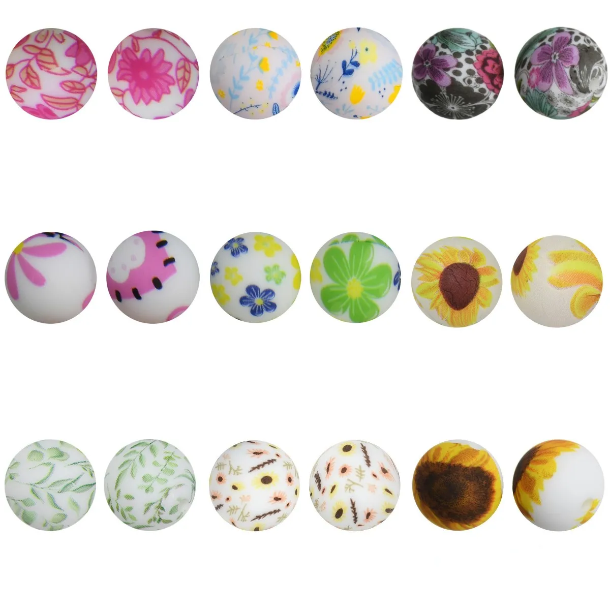 10Pcs15mm New Flower Silicone Beads Small Daisy Pattern Food Grade Silicone Beads DIY Making Bracelet Keychain Accessories