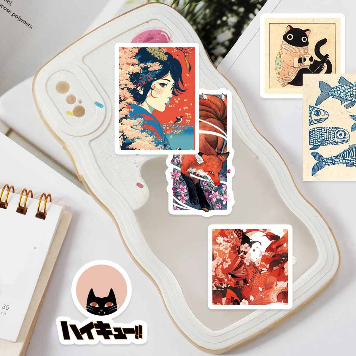 30pcs Classic Japanese Girl Graffiti Stickers Decorated Notebook Water Cup Diary Suitcase Guitar Student Stationery PVC Decals