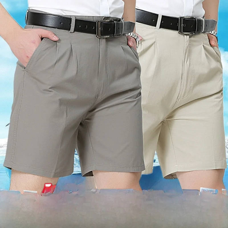 Busin Celana Panjang Lurus Tipis Panjang Lima Perempat Longgar Ors Pria Katun Murni Kasual untuk Usia Menengah dan Ly