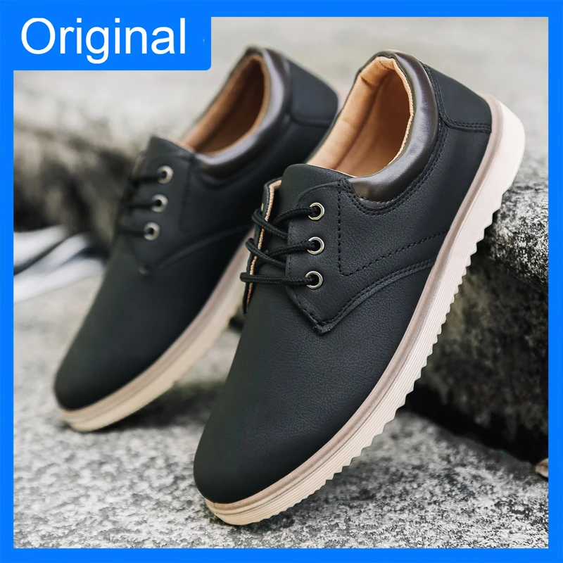 

Men Sports Shoes Fashionable Retro Leather Outdoor Soft Flat Bottom Anti Slip Casual Shoes Spring New Comfortable Running Shoes