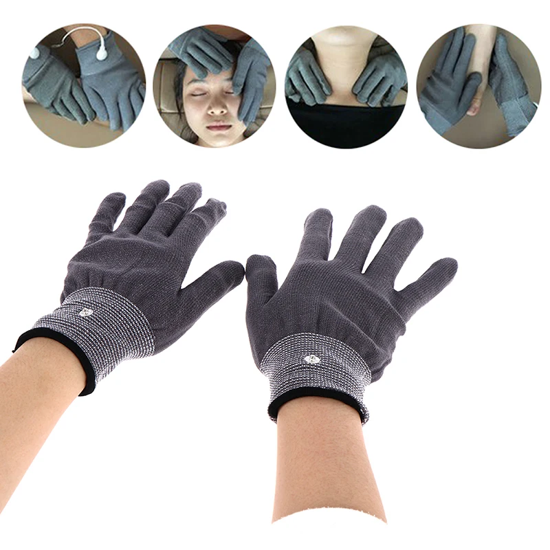 Conductive Electrotherapy Massage Electrode Gloves Relax Hand Massager Tool