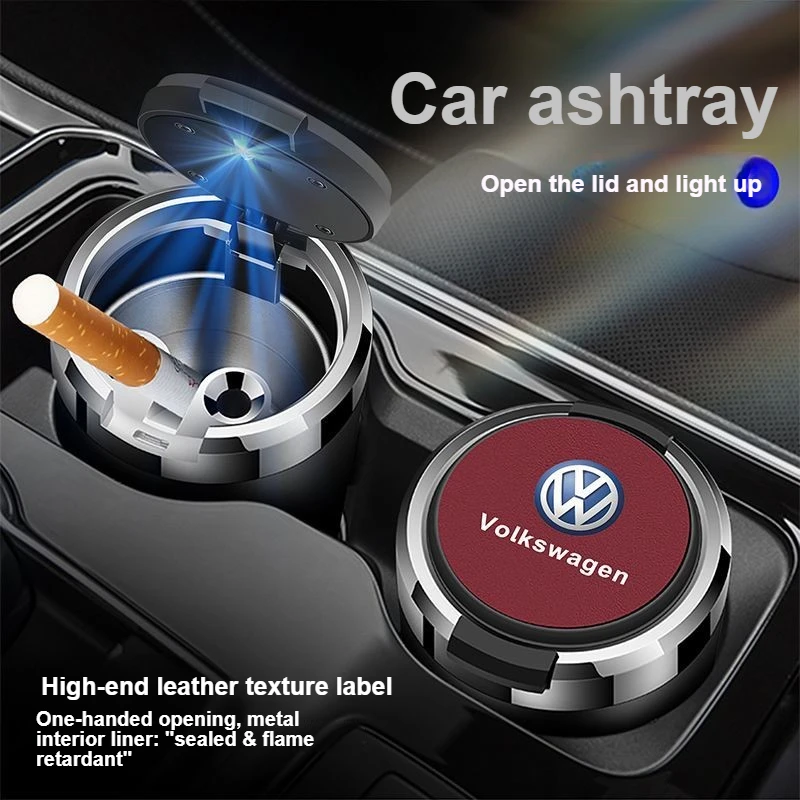 

for Volkswagen metal inner liner car ashtray Creative and personalized with lamp cover, original car ashtray