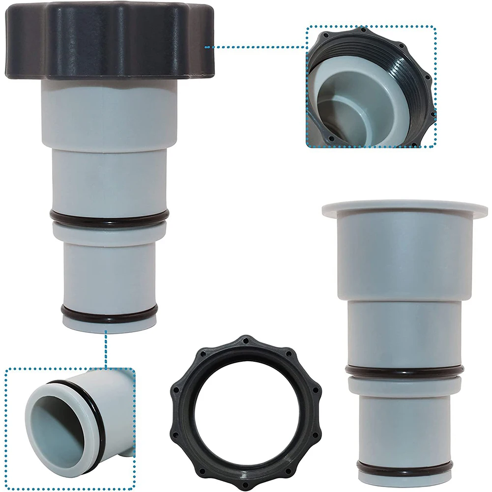 Adaptador de manguera con collares Conexiones de manguera Piezas de piscina para bomba de conexión roscada para Intex 4000 2500 2000 1500 ARU
