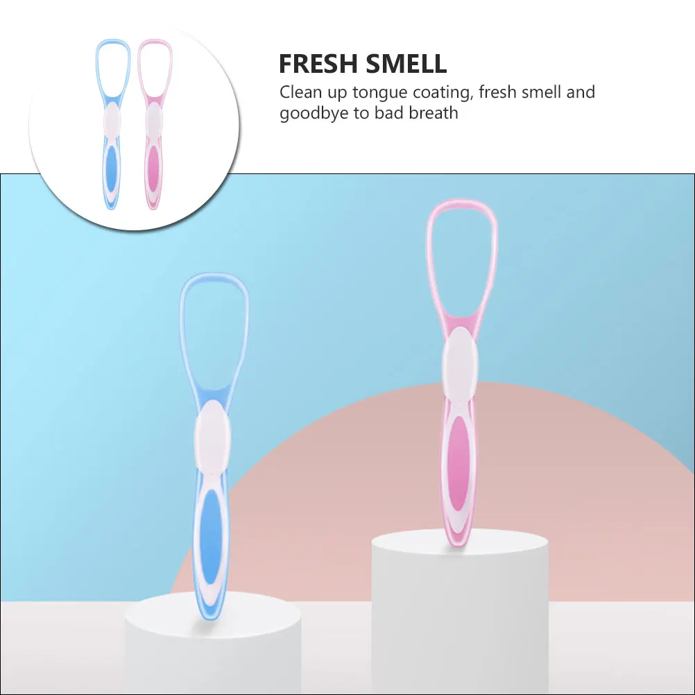 

2Pcs Tongue Scraper for Removing Thick Coating and Food Residue Freshness Tongue Cleaners Oral Tools Oral Care Scrapers