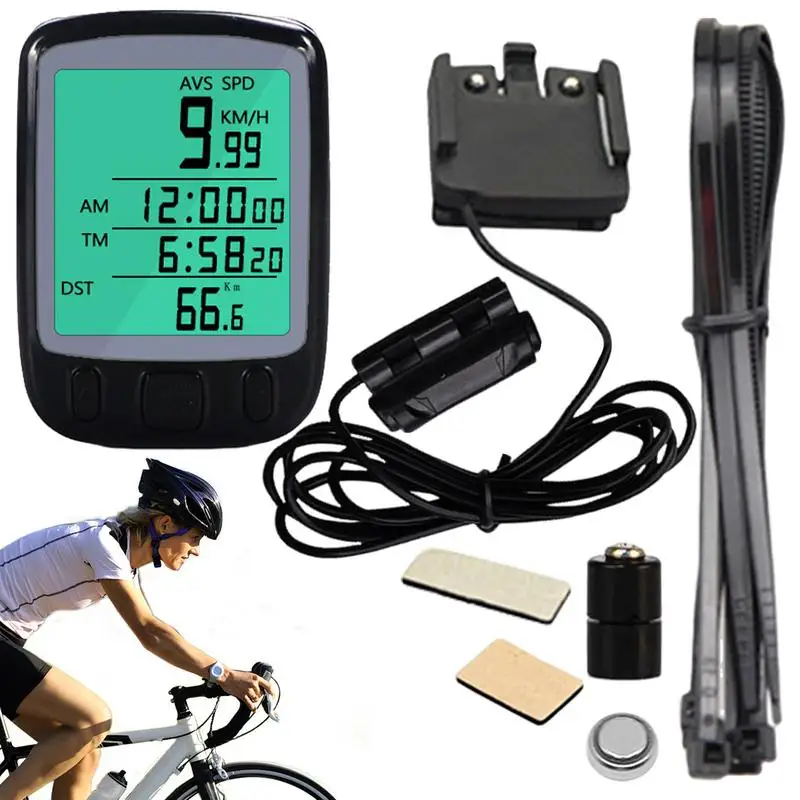 Odometer for Bicycles Waterproof Wired Bicycles Speedometer with LCD Display Multifunctional Bikes Mileage Tracker