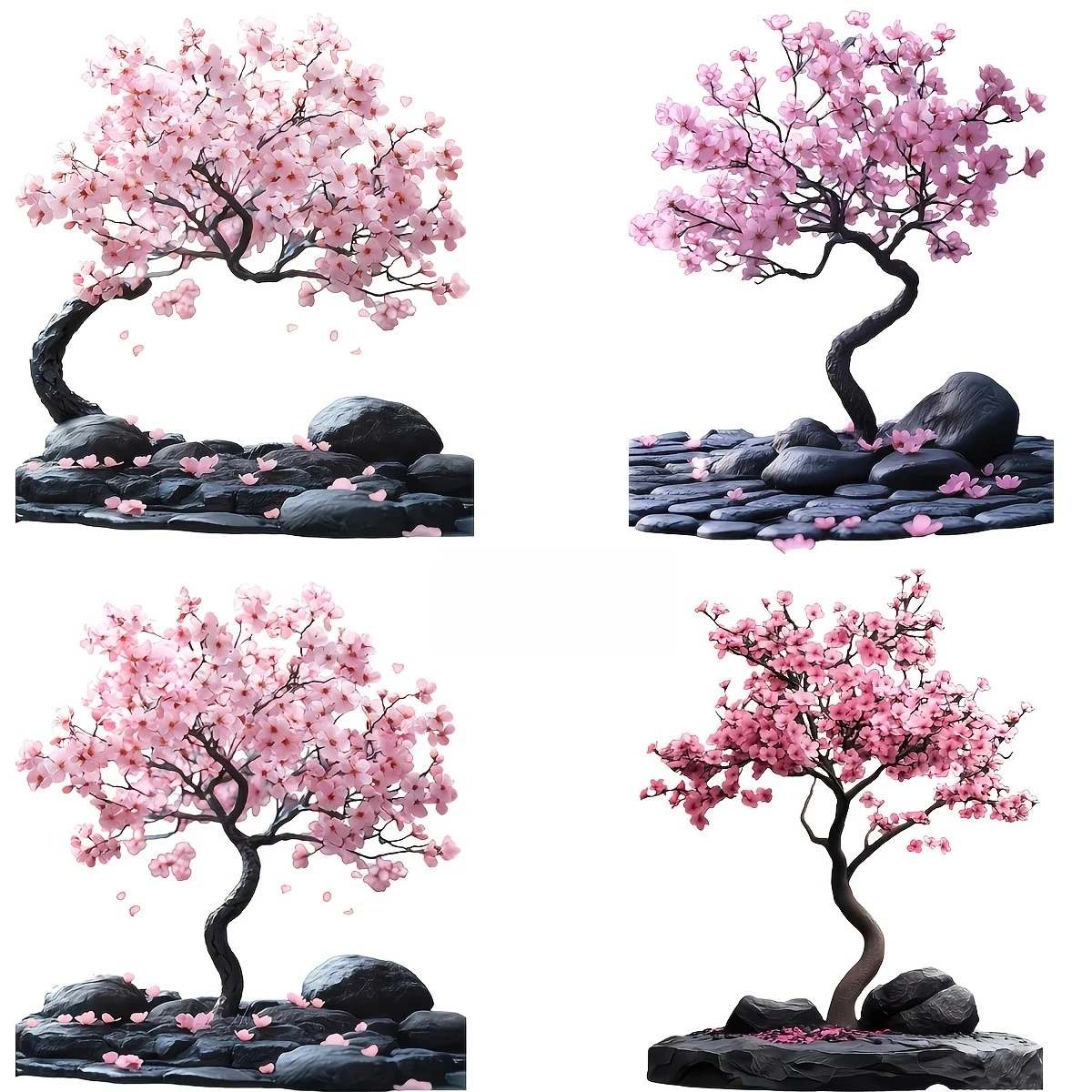 Sakura Bonsai Tree Car Sticker Waterproof Vinyl Decal for Car Motorcycle Laptop Window Wall Cabinet Luggage