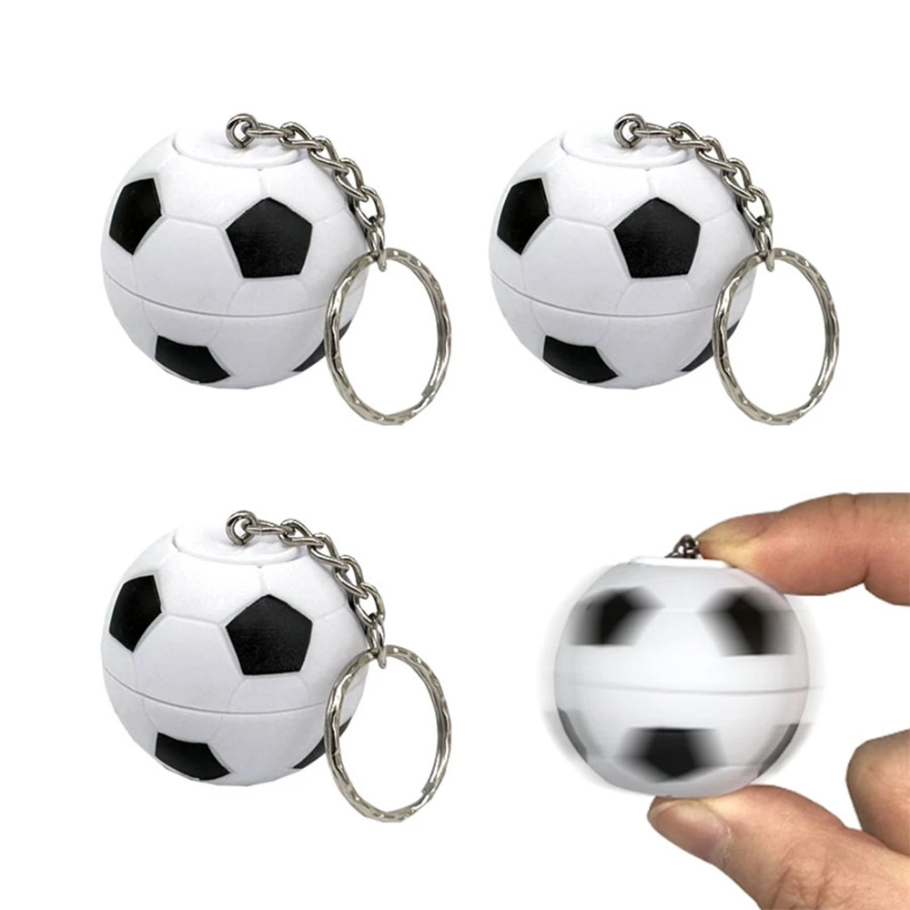 9Pcs Creative Soccer Keychains Stress Relief Stress Ball Rotate Football Shaped Pendant for Sports Bag Carnival Party Favors