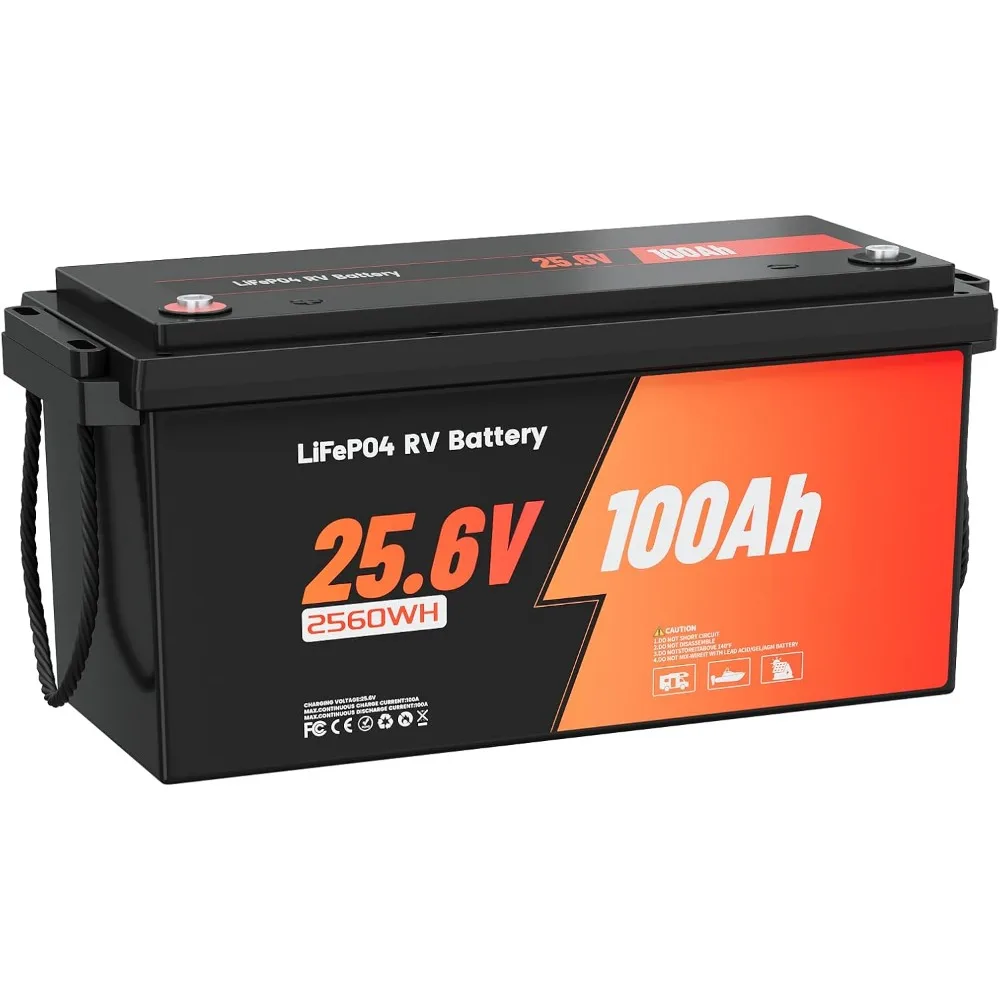 

Литиевая батарея LiFePO4, 25,6 В, 100 Ач, сверхмощная морская батарея, аккумулятор глубокого цикла 15000, для двигателя троллинга на колесах, домашнее хранилище энергии