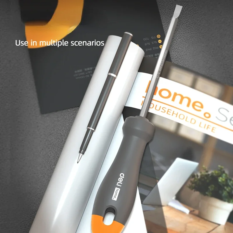 Imagem -02 - Deli-dual-purpose Chave de Fenda Magnético com Fenda Phillips Batch Convertible Cabeça Screw Driver Reparação Doméstica Mão Ferramenta pc