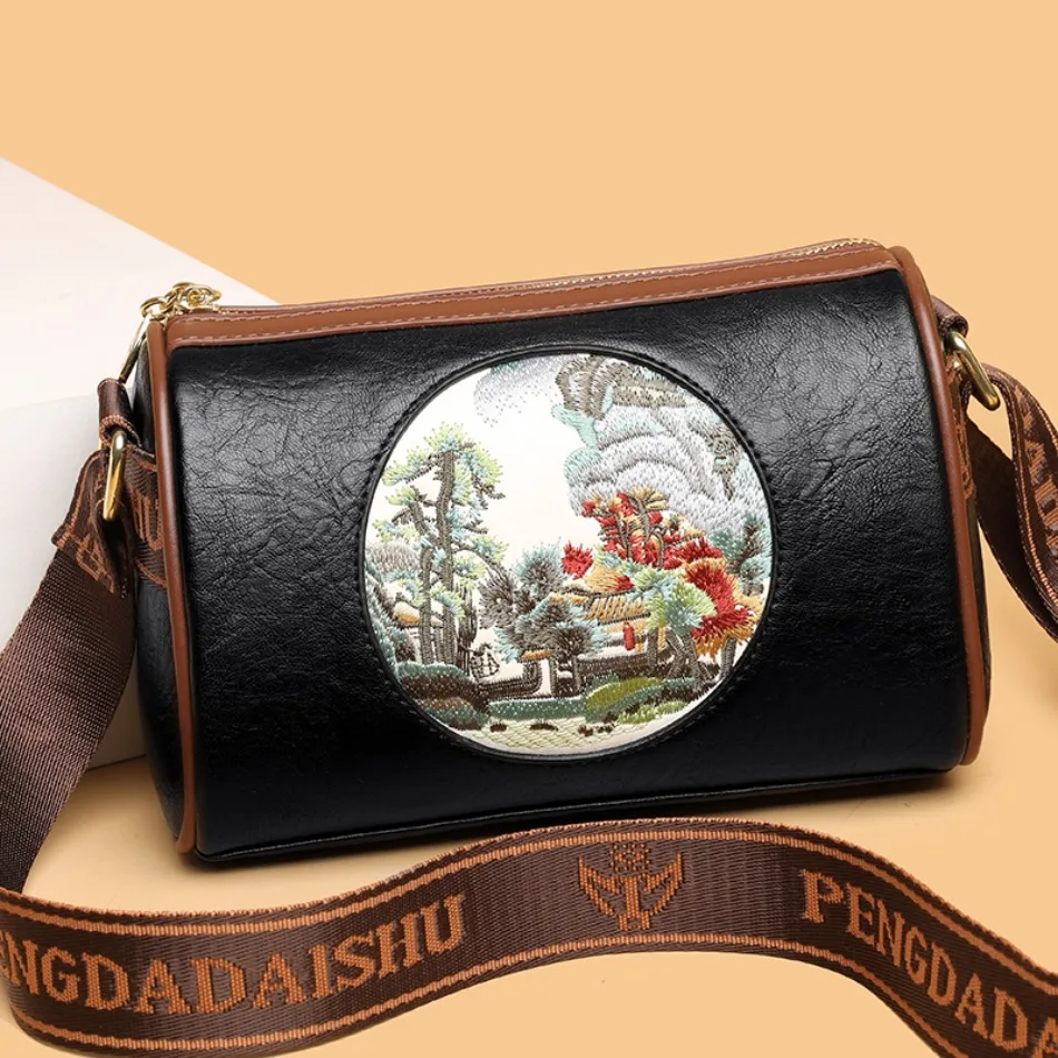 Fashion Landscape Painting Purses and Crossbody Bags for Women Handbags Luxury Designers High Quality Solid Color Shoulder Bag