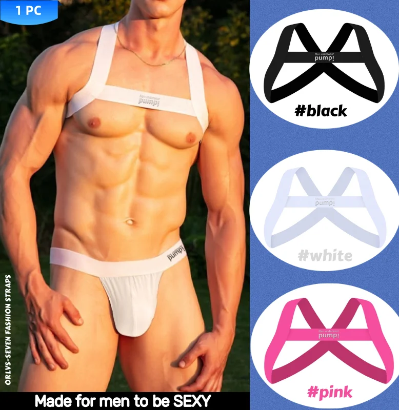 Elastic Chest Straps Men's Sexy Breast Belt Chest Bondage Muscle High Stretch Shoulder Straps Sports Fitness Club Party Costume
