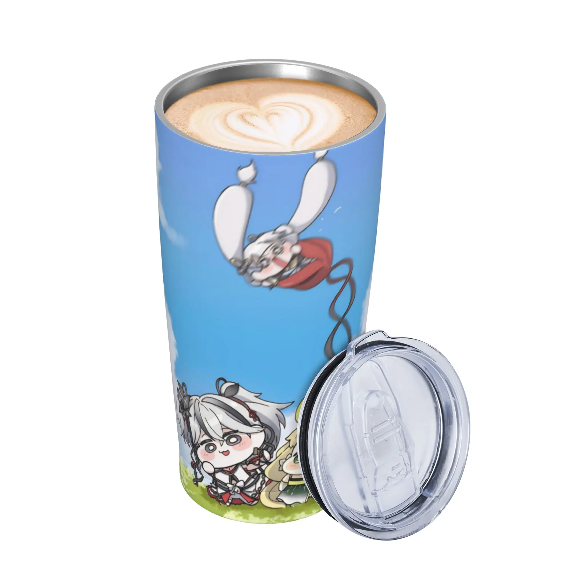 Trickcal C-Chibi Go Games Tumbler Vacuum Insulated  Coffee Cups Vacuum Flask Office Home Mugs Water Bottle 20oz