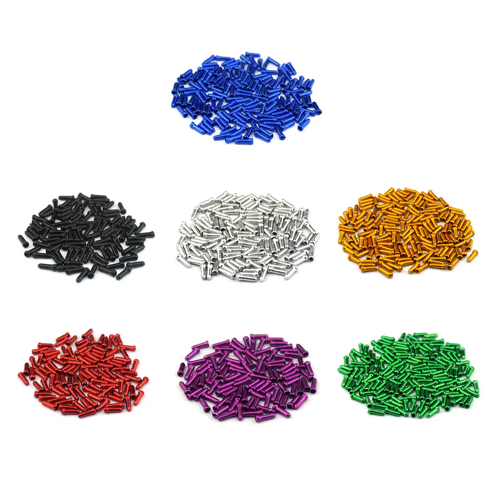 

50 шт., обжимные наконечники для велосипедного троса из алюминиевого сплава, MTB велосипедный тормозной переключатель, наконечники троса переключения передач, аксессуары для велоспорта