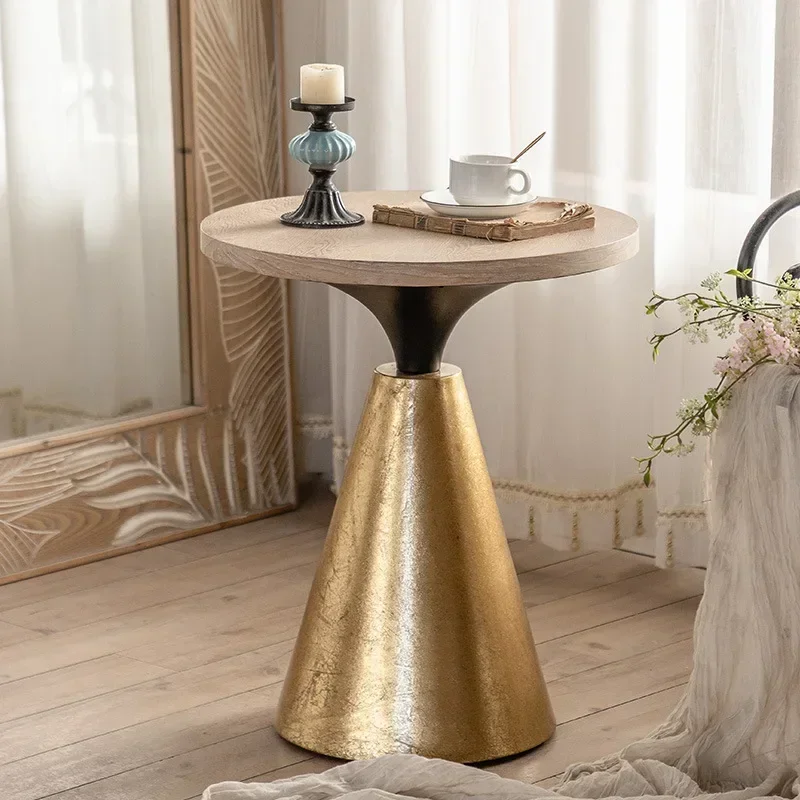 الرجعية الحديد الفن طاولة القهوة بسيطة لغرفة المعيشة مركز الجدول الفاخرة أريكة طاولات جانبية الإبداعية أثاث طاولة مستديرة صغيرة #1