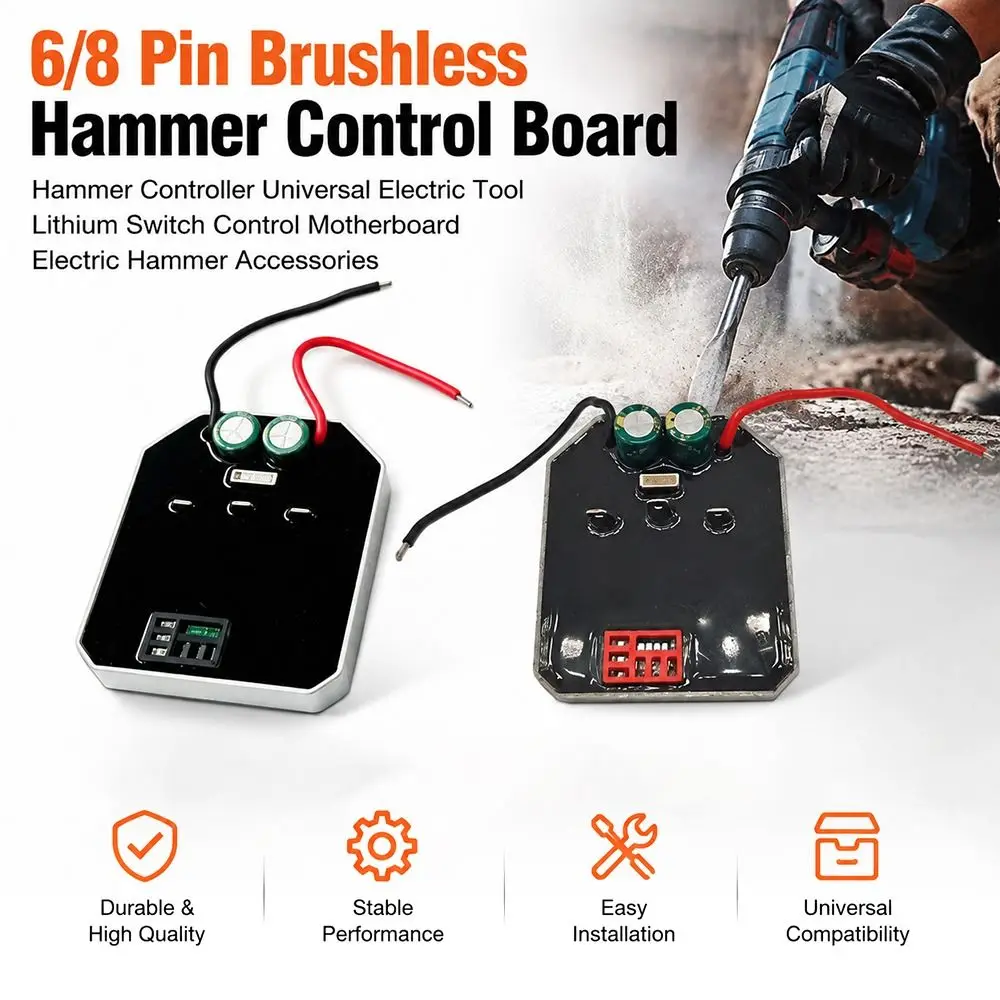 6/8 Pin Connector Hammer Control Board Lithium Switch Universal Fit Brushless Hammer Controller Control Motherboard