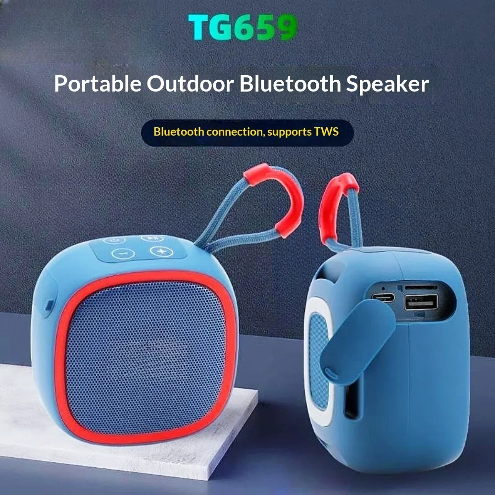 All Scene Portable Bluetooth Speaker RGB Strobe Light Heavy Bass Stereo Sound Support TF FM AUX Party Camping Desktop Mini Music