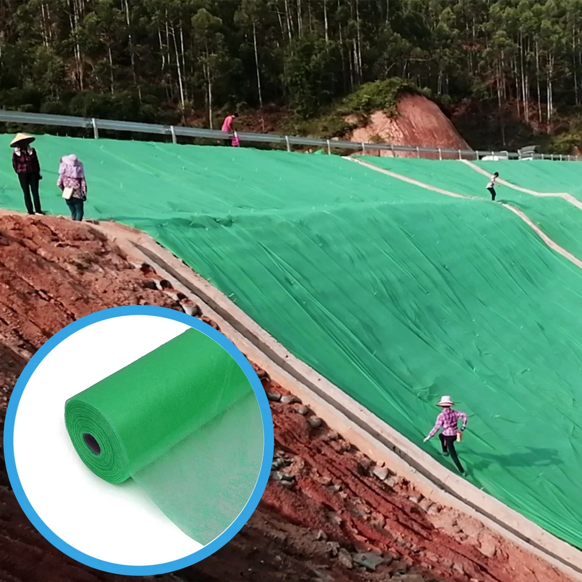 

【Best-selling】Green Geotextile Slope Non Woven Fabric for Slope Soil Erosion Control Grass Seed Protection Growth Road Greening