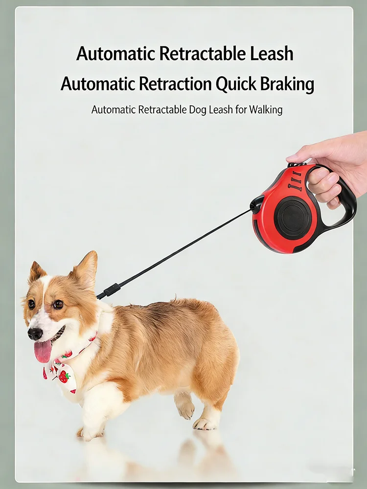 Automatisch einziehbare Hundeleine, 3 m/5 m, aus Nylon, für kleine und mittelgroße Hunde, Katzen und Welpen, ideal für Ausflüge, Spaziergänge und Wanderungen im Freien. – Detail 9