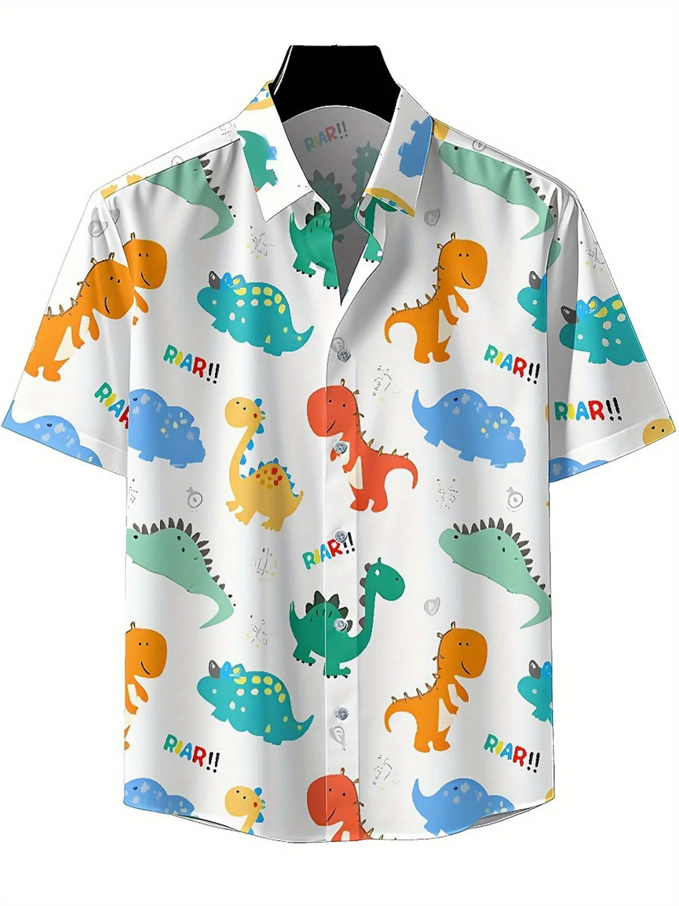 Men's Plus Size Hawaiian ShirtsDinosaur Park Funpattern, Button Up Shirts, Unisex Casual Clothing, Summer Tops