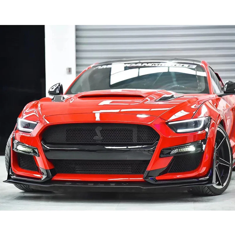 Front Bumper Grille Lip Spoiler Splitter Diffuser Protector Guard Front Body Kit For Ford Mustang Gt500 2015-2017