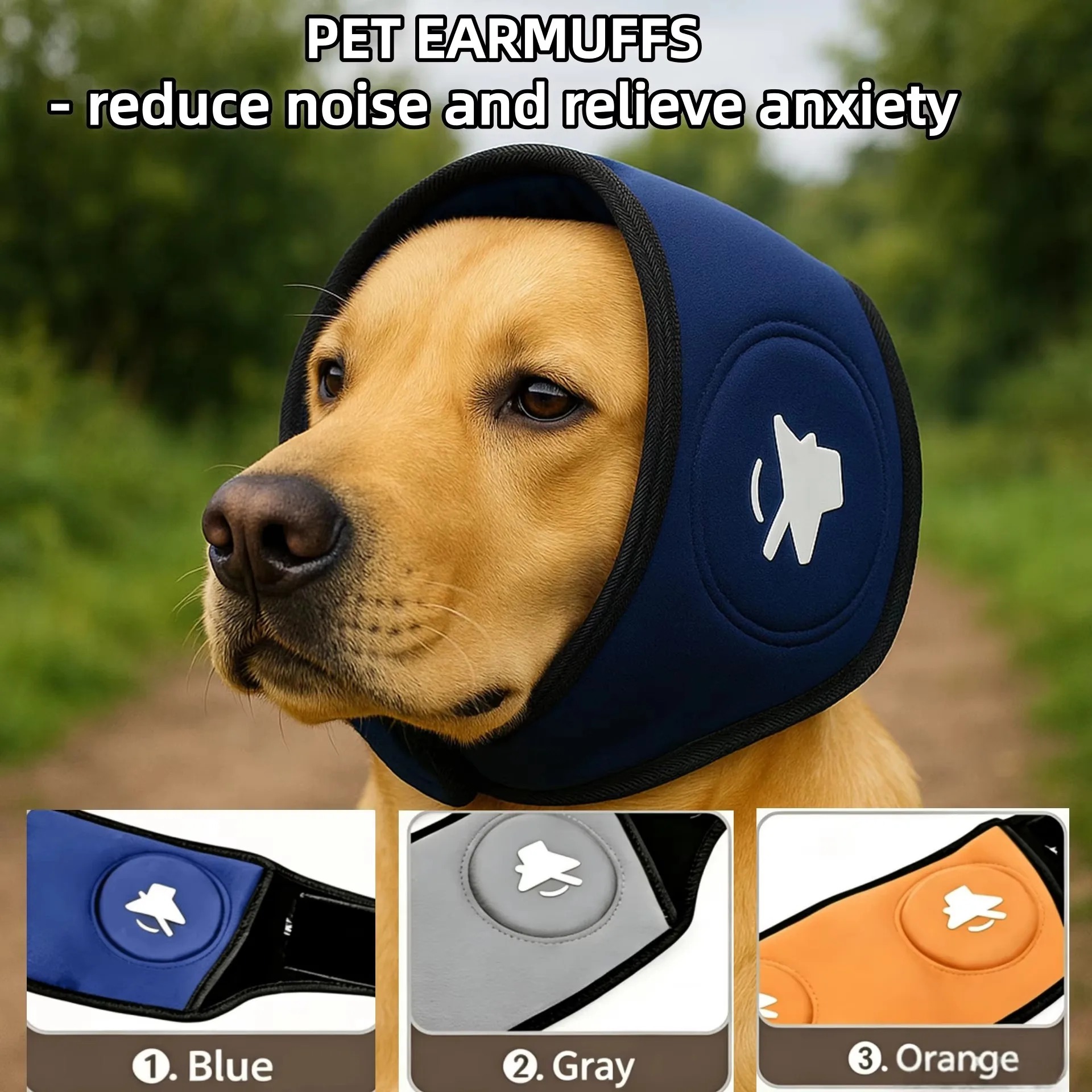 Dog Noise Cancelling Earmuffs Windproof Anxiety Relief Ear Covers for Pet Noise Isolation Travel Ear Muffs