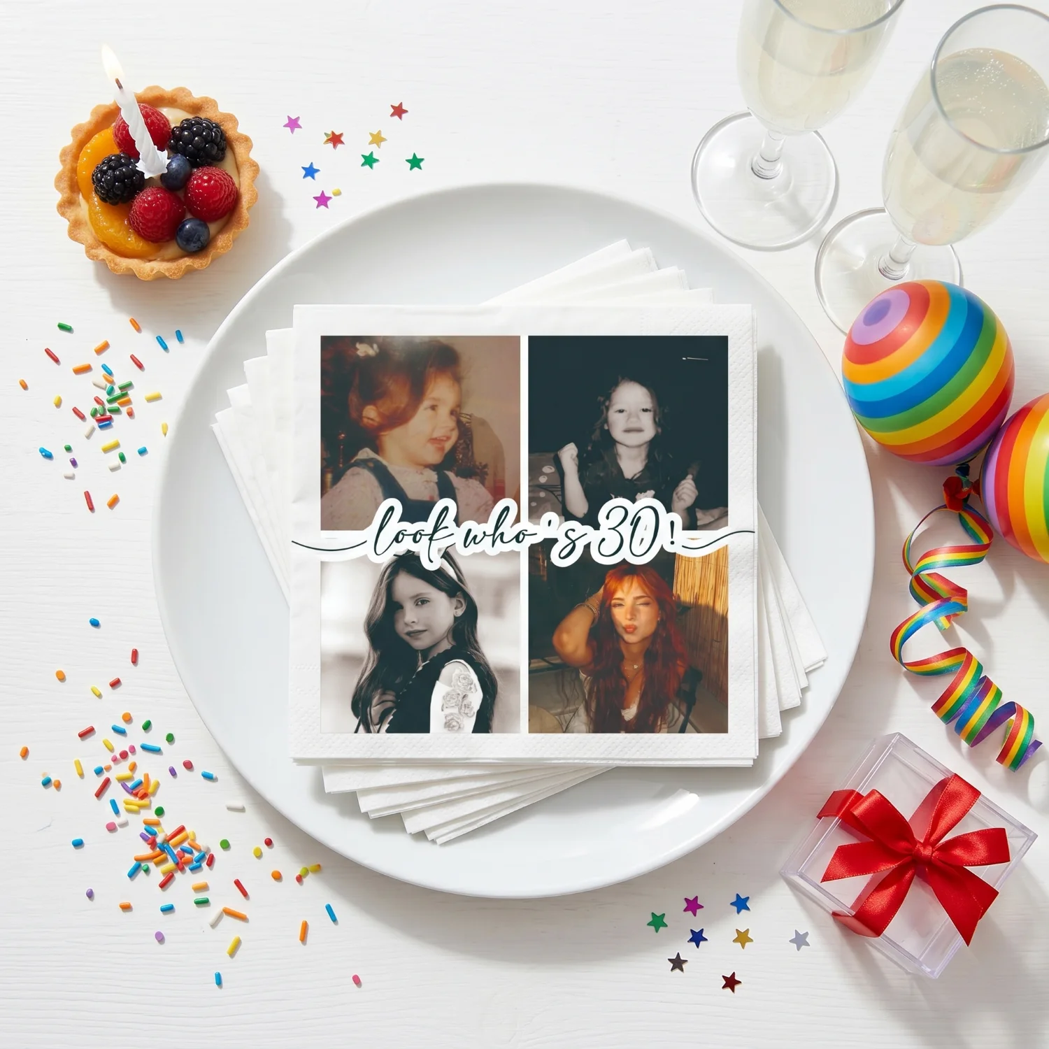 Personalized Paper Napkins for Birthday Custom Napkins of Text Elegent Disposable Napkins of Photo,for Baby Shower Hen Party