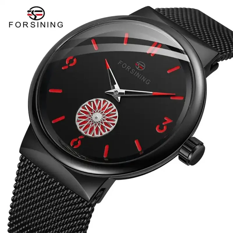 Forsining 162B 2023 Rotating Needle Design Relogio Montre Homme Factory Sale Men Mechanical Handwinder Watch Wristwatch Custom