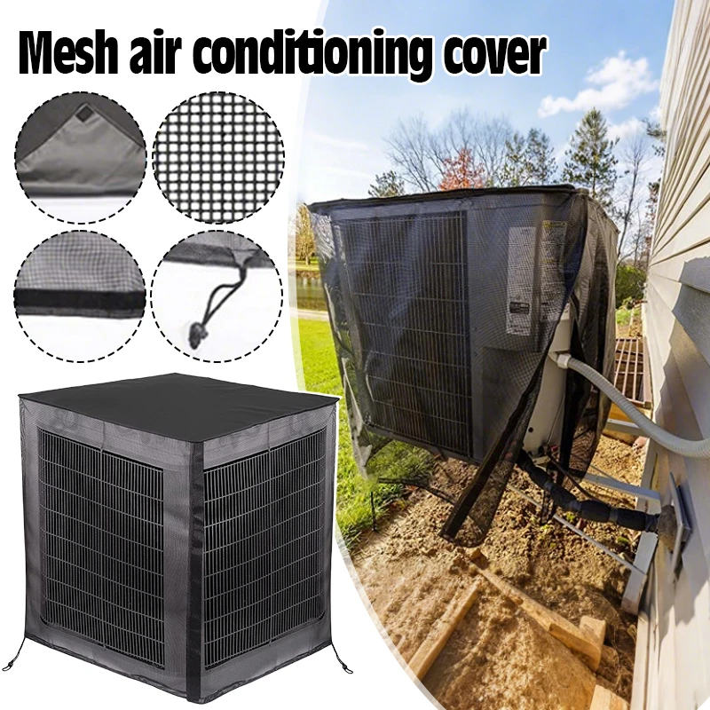 

600D Waterproof Mesh Fabric Breathable Air Conditioner Defender Cover AC Unit Cover For Outdoor Central Unit Protective