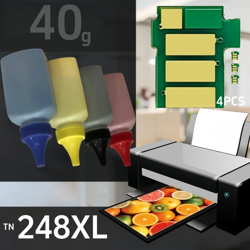 4 Color TN248XL Toner Cartridge Powder Chip for Brother HL-L3215cw L3220cw L3240cdw L8230cdw L8240cdw MFC-L3740cdw Printer