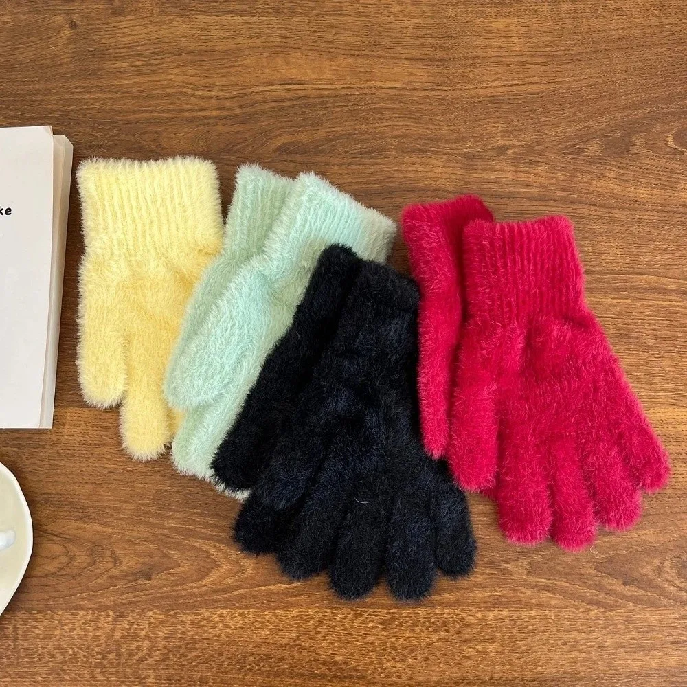 جديد سميكة الصوف خمسة أصابع قفازات يندبروف الدفء لمس قفازات الباردة والدليل على الشتاء قفازات الطلاب #2