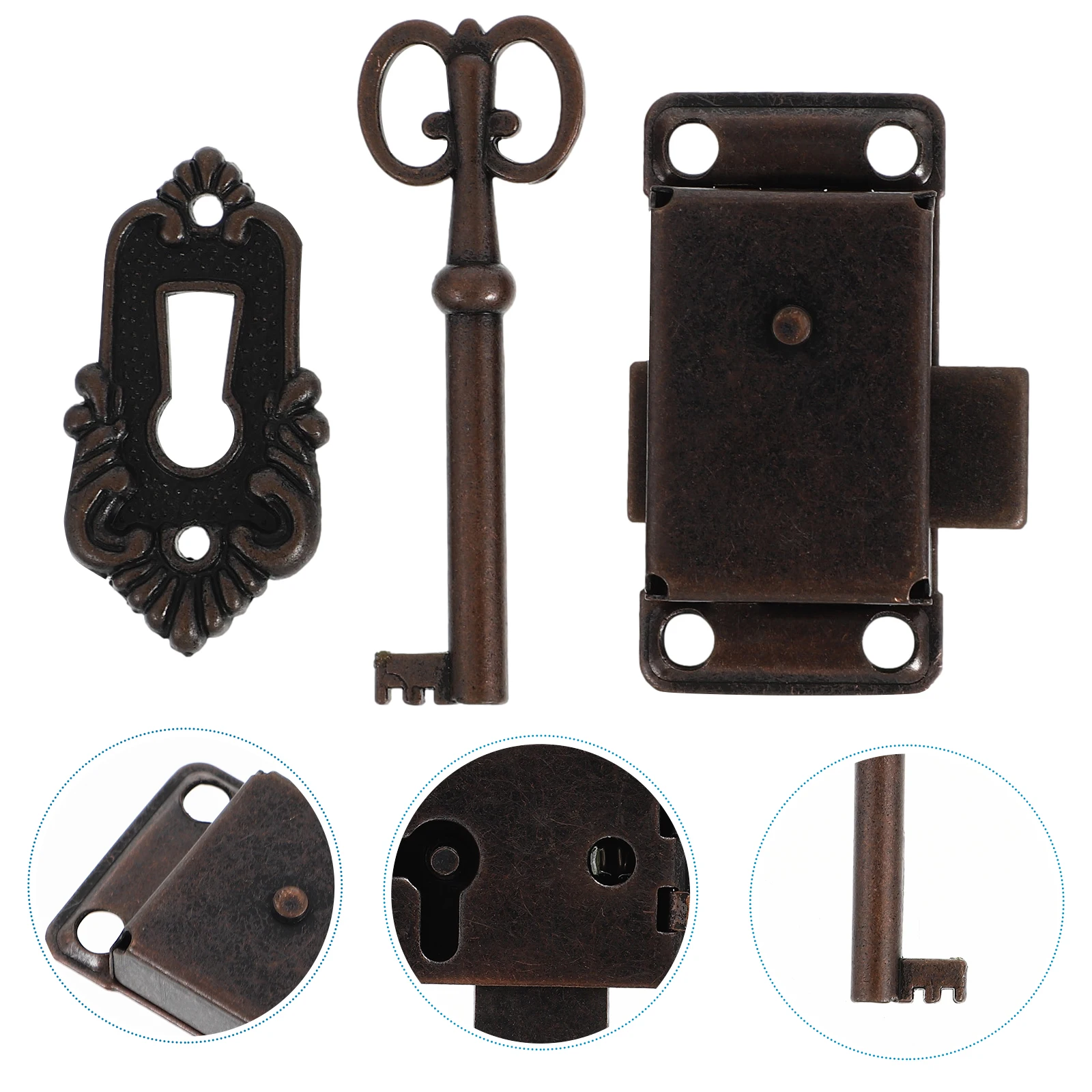 

2 set 2 Sets Vintage Cabinet Jewelry Box Latches Decorative Metal niture Rustproof Long Lasting Replacement Hardware