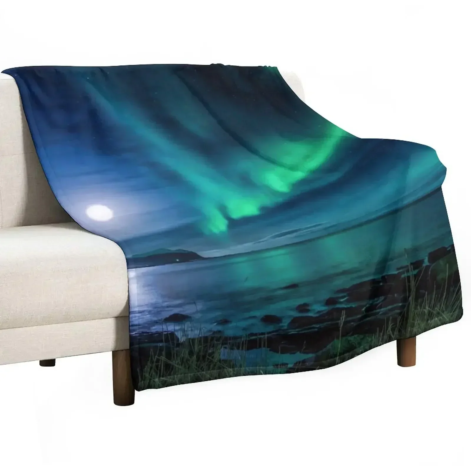 

Aurora Borealis Throw Blanket Loose Soft Big Stuffeds Decorative Sofas Blankets