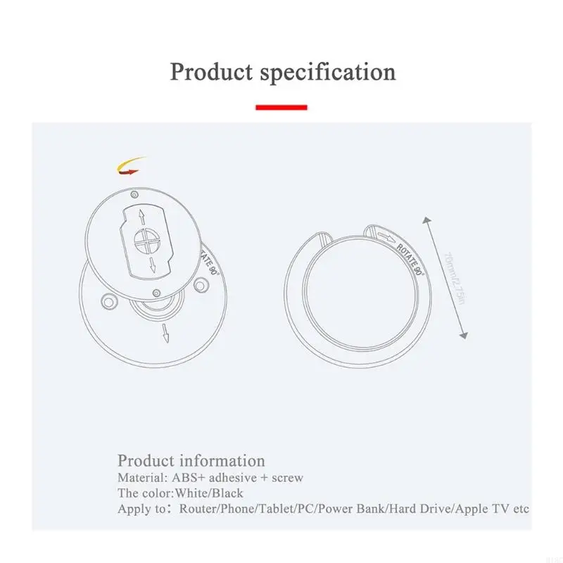 918C Festplattenhalter Wandhalterung für WLAN-Router für Tablet/Telefon/TV-Box/mobile Stromversorgung drehbar