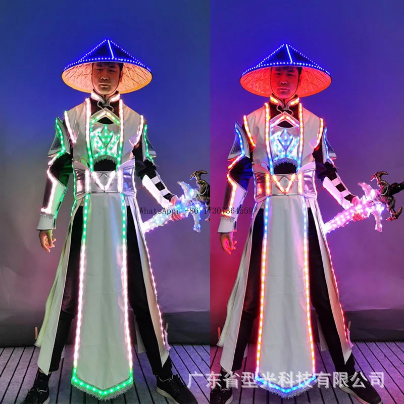 

LED luminous clothing knight clothing led Chinese style colorful light swordsman atmosphere clothing bar KTV street performance