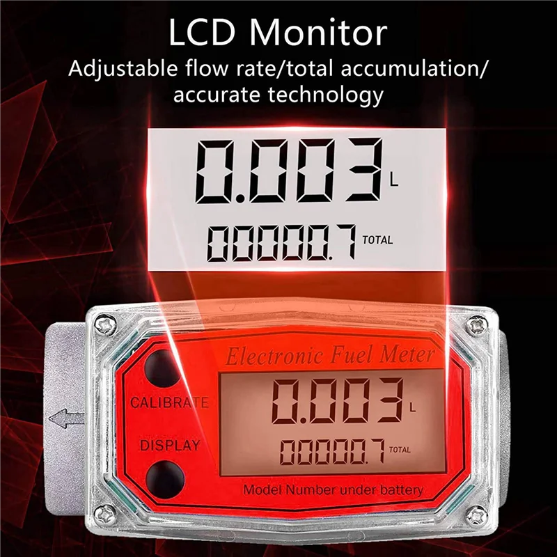 

A96I-4X 1 Inch Digital Turbine Flowmeter Digital LCD Display With NPT Counter Fuel Flowmeter For Measuring Engine Oil