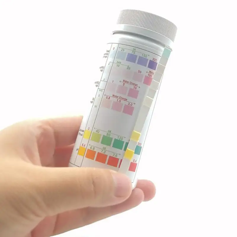 Imagem -01 - Qualidade da Água Teste Strip Kit Água Tester Papel Nitrito Nitrato Cloro ph Tester Tiras Aquário Fish Tank 100 Pcs em 1 qualidade da agua teste strip kit agua tester papel nitrito nitrato cloro ph tester tiras aquario fish tank 100 pcs em 1 01