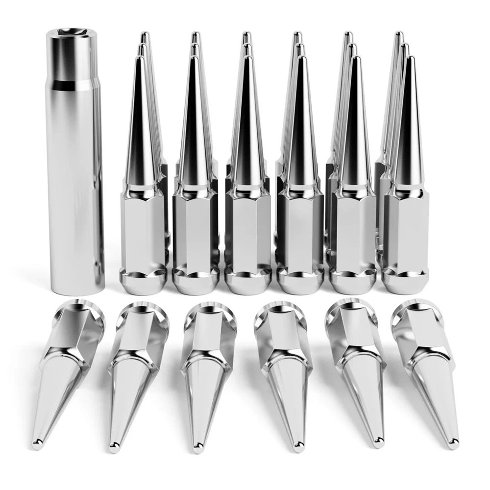 

Гайки с шипами M14X1,5, 24 шт., хромированная гайка с шипами для колес 14 мм x 1,5 для Chevy Silverado GMC Sierra Ford F150 Ram 1500 6 LUG