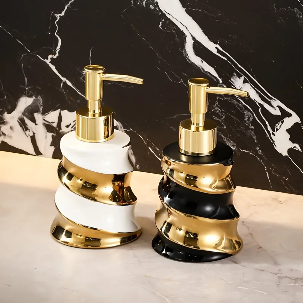Luxury Ceramics Lotion Bottle 200ml Soap Dispenser Shampoo Bottling Bottle Dispenser for Liquid Soap Bathroom Accessories