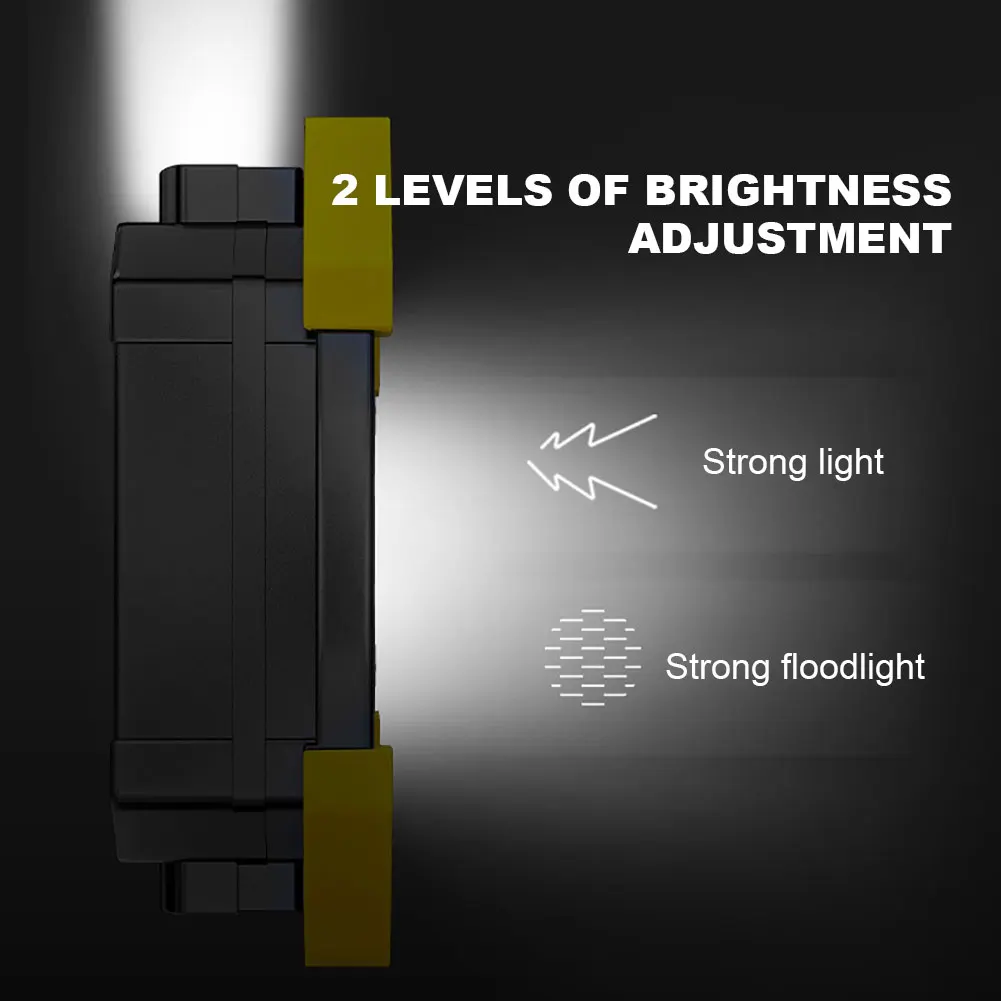 800W Portable Spotlight LED Work Light USB Rechargeable Flashlight Solar energy Light Built-in 2400mAh Battery For camping light