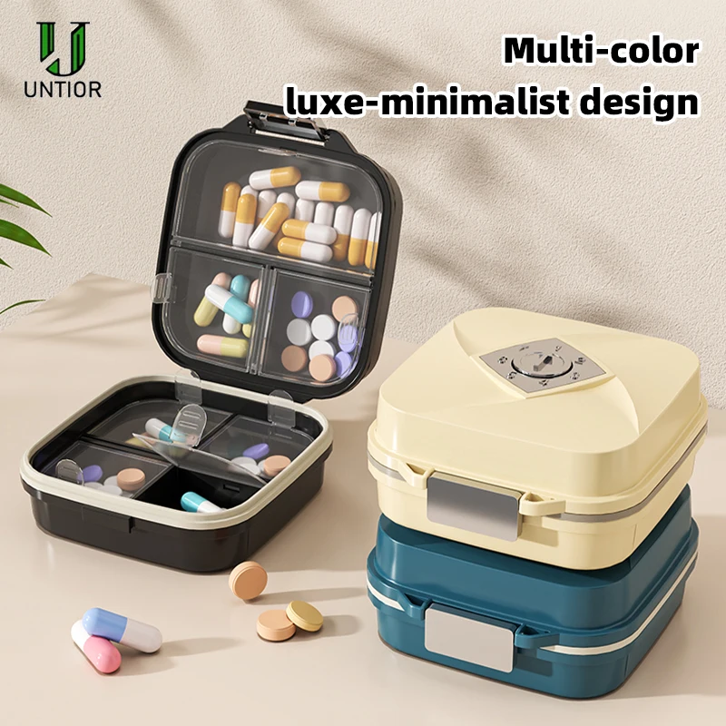 

Портативная коробка для таблеток UNTIOR, 7 сеток, еженедельный органайзер для хранения лекарств и витаминов, герметичный дозатор для таблеток, контейнер для таблеток