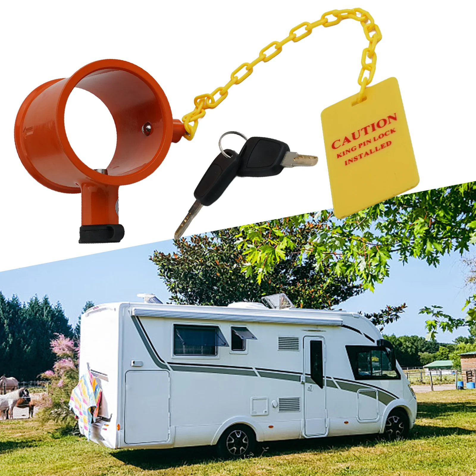 

Easy Install Trailer Security Lock Robust Trailer Lock Vehicle Lock Anti-Theft Trailer Lock 12-Inch Chain Label Theft Prevention