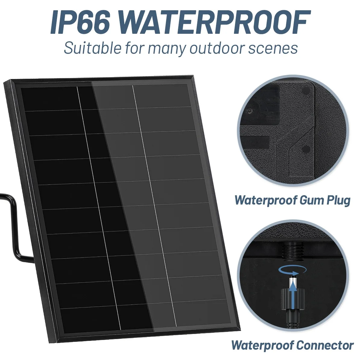 Waterproof 20W Solar Panel for Outdoor Cameras Built in 18650 Battery Slot 12V/1A Output With MPPT Controller Solar Charger